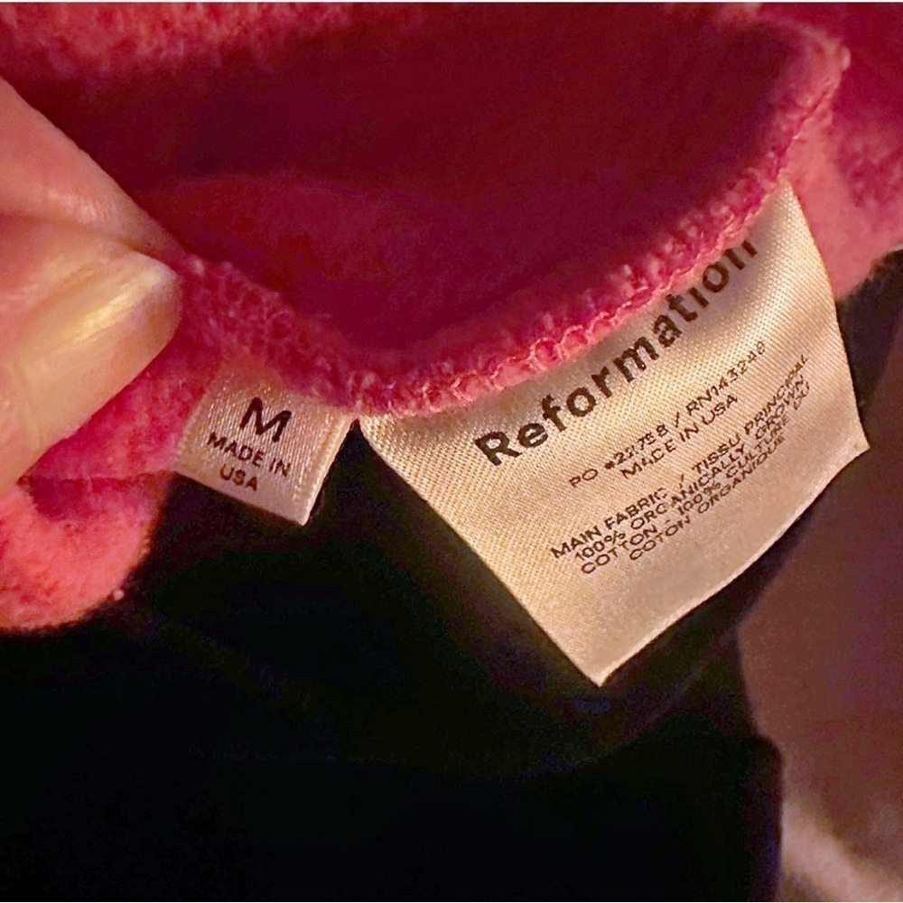 Reformation Hunter cropped sweatshirt pink size M-EUC - Picture 7 of 7